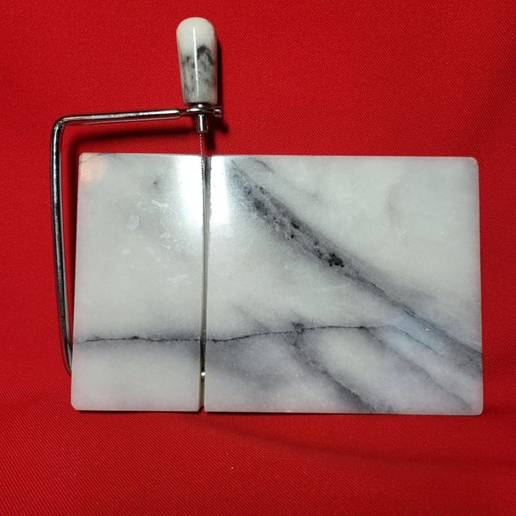 Marble White Gray Swirl Cheese Cutter Slicer - Picture 2 of 8
